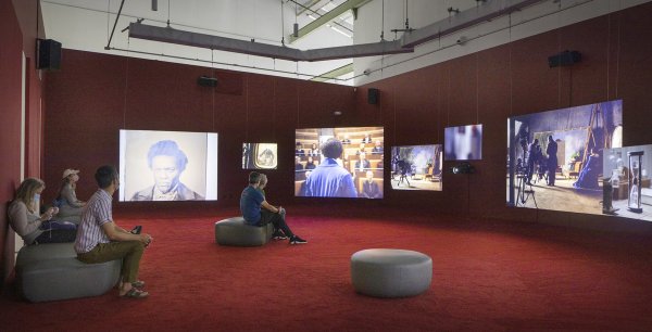 Isaac Julien, Lessons of The Hour. installation view at the  McEvoy Foundation for the Arts, San Francisco, photo by  Henrik Kam 2020. The Tang Museum in Saratoga Springs has just undergone a similar transformation.