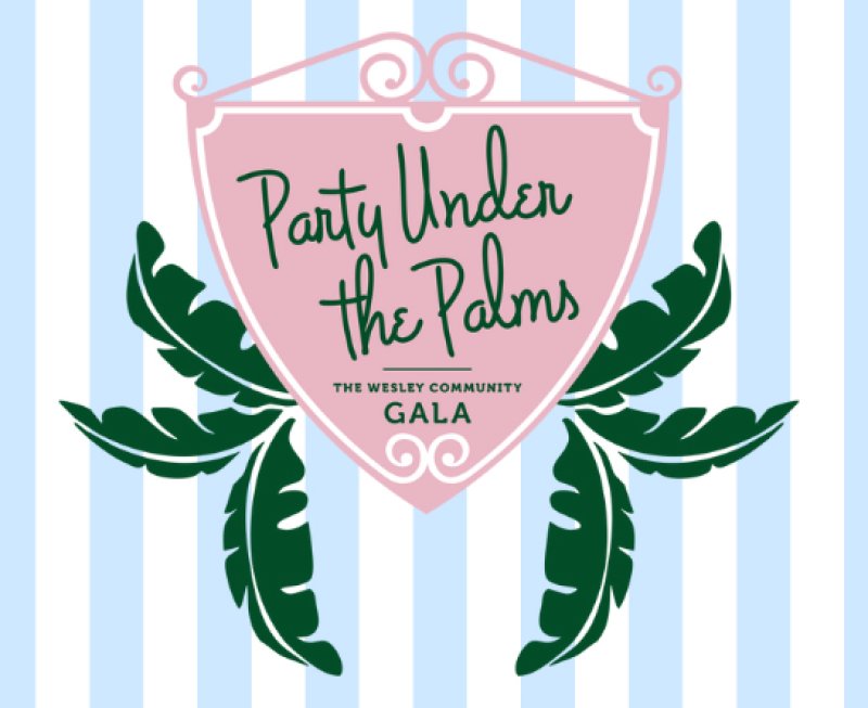 Party Under the Palms gala logo via The Wesley Community website. 