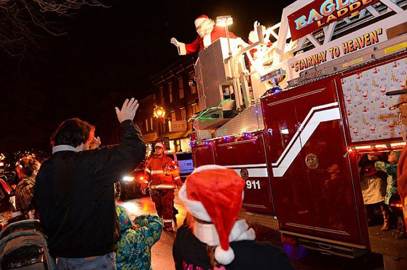 Santa on fire truck at Ballston Spa Holiday Parade. Photo provided.