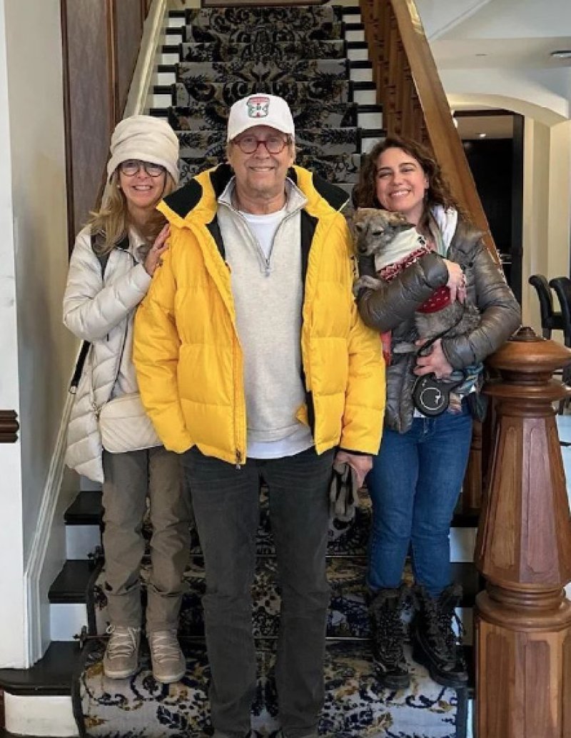 Actor Chevy Chase poses with his wife Jayni and daughter Caley in the lobby of the Adelphi Hotel in Saratoga Springs. Photo via @chevychase Instagram account.