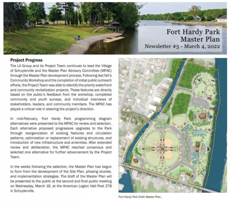 Schuylerville Meeting Wednesday: Fort Hardy Draft Master Plan