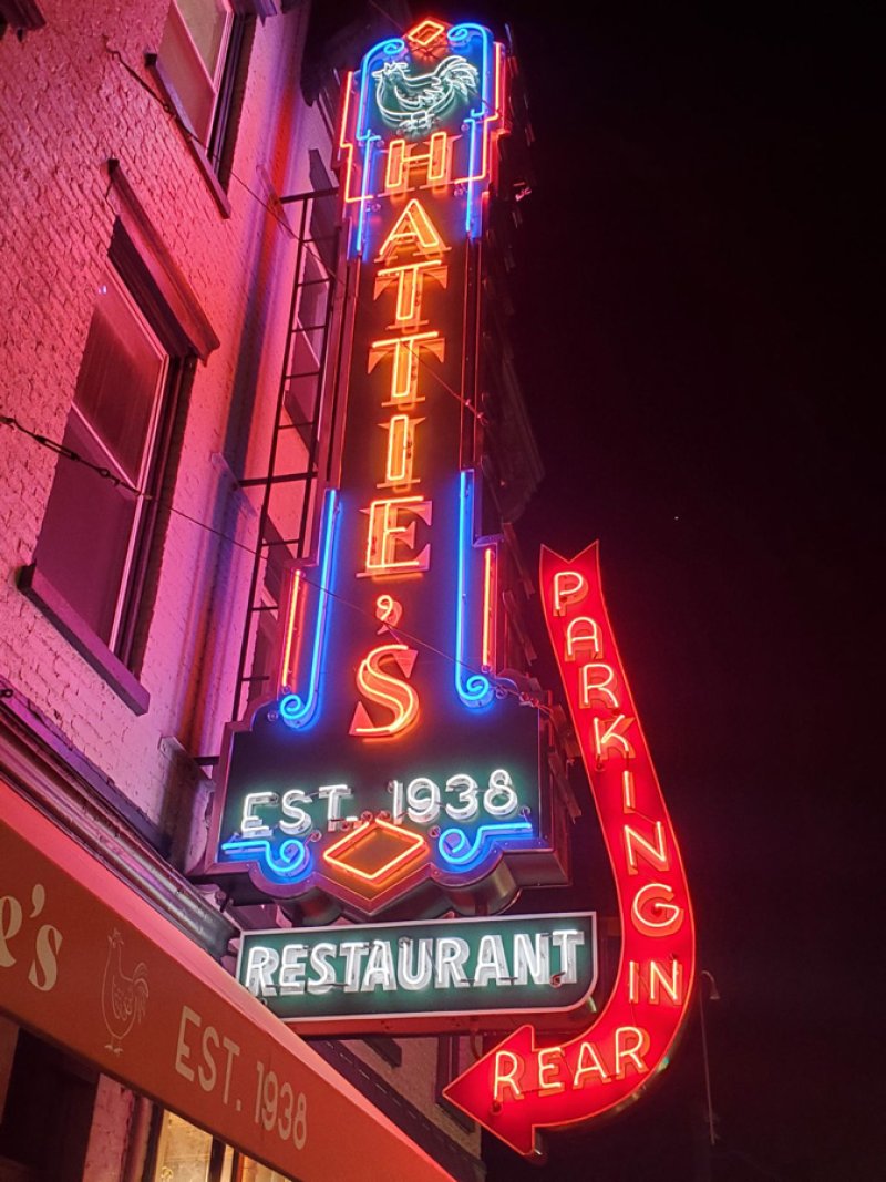 The restored neon sign at Hattie Albany’s new location at  121 Madison Ave. Photo provided by Hattie’s Restaurants.
