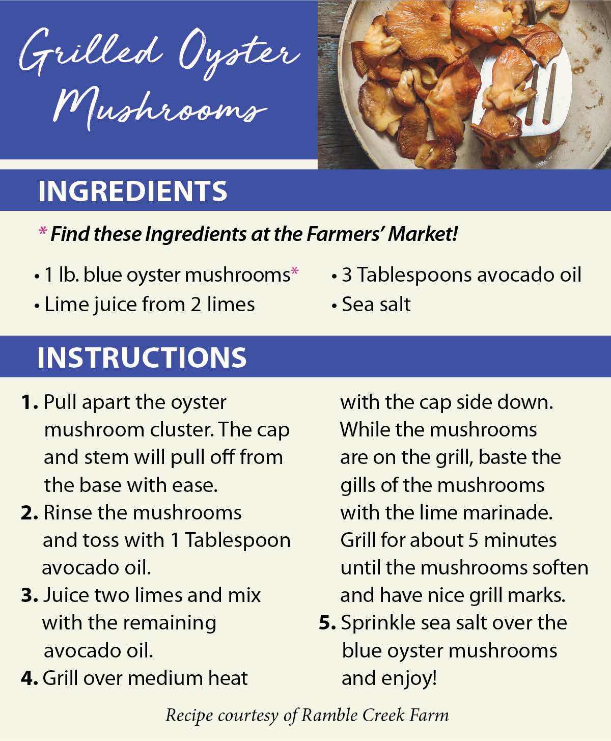 Grilled Oyster Mushroom recipe