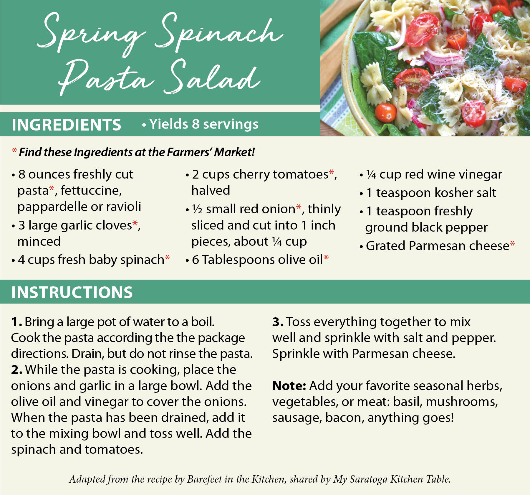 Spinach Pasta Salad Recipe