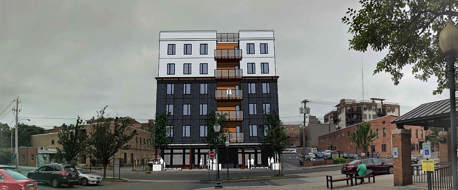Rendering of proposed six-story condominium project at 53 Putnam St.