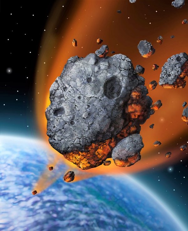 Illustrated depiction.Not a real meteor.