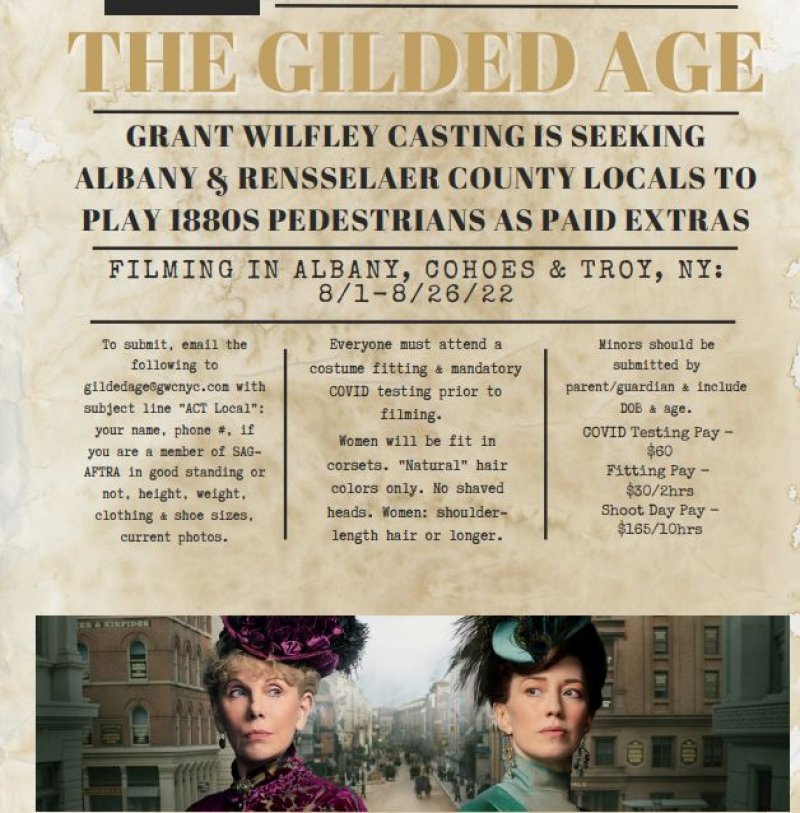 Casting Call: HBO Series “The Gilded Age” Filming in Region This Summer