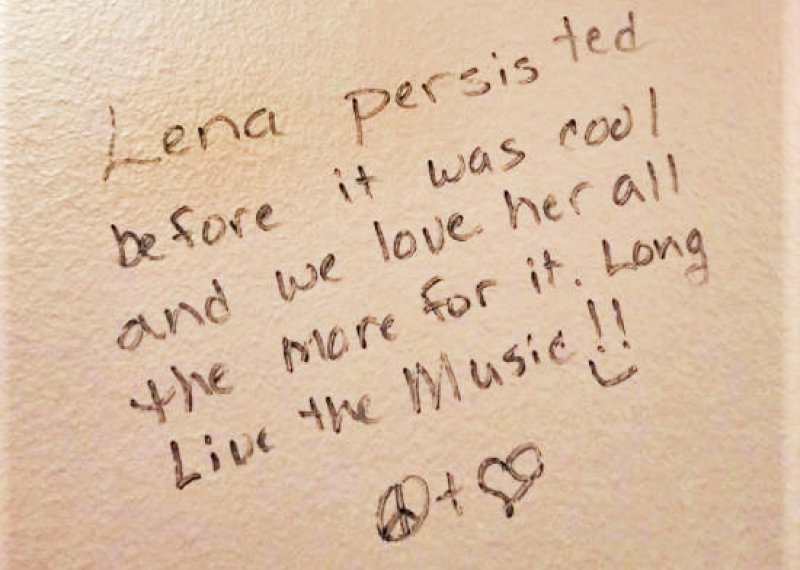 The words of the prophets written on Caffe Lena’s restroom walls.  Image: caffelena.org.