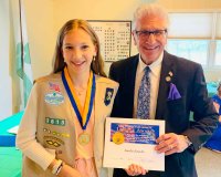State Senator Jim Tedisco presented Amelia Juracka with the New York State Senate Liberty Medal last week. Photo provided by Adam Kramer.