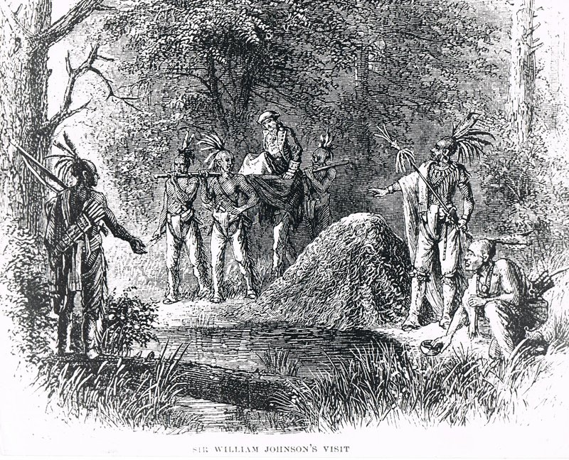 Illustration of Sir William Johnson’s visit to High Rock Spring. Image from Bolster Collection.