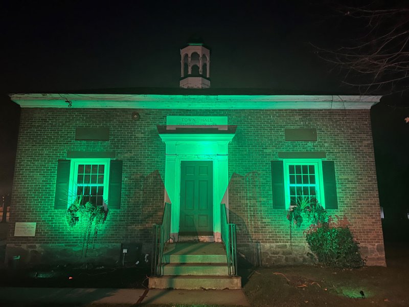 Greenfield goes green for Veterans Week. Photo provided.