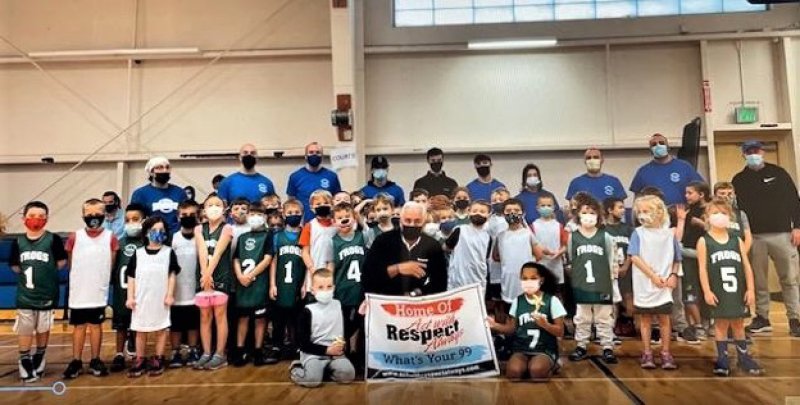 Coach Rich Johns and the Saratoga Recreation “Future Hoopers.” Photo provided.