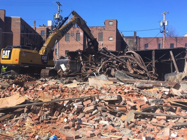 53 Putnam Street demolition on Monday, March 25. 