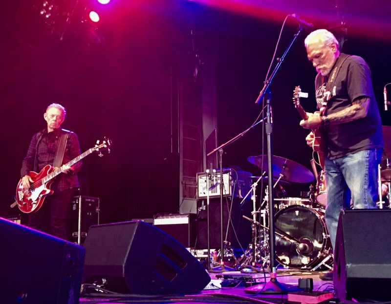 Hot Tuna bassist Jack Casady and guitarist Jorma Kaukonen performing on stage at SPAC on July 3, 2017. Photo by Thomas Dimopoulos.
