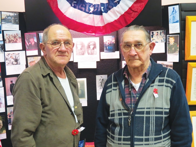 Benjamin F. Gurtler and George W. Gurtler in front of the Wall of Valor. Photo provided.