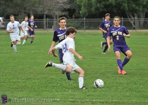 Midfielder Griffen MacWatters in action against Troy on September 10