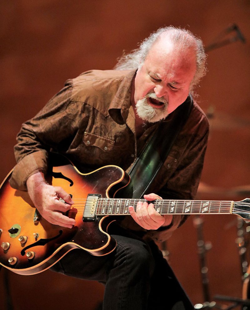 Bending strings on the tenth fret. Tinsley Ellis (pictured) and  Marcia Ball bring their  “Acoustic Songs and Stories Tour”  to Caffe Lena on Sunday, April 2.  Photo: Elaine Thomas Campbell.