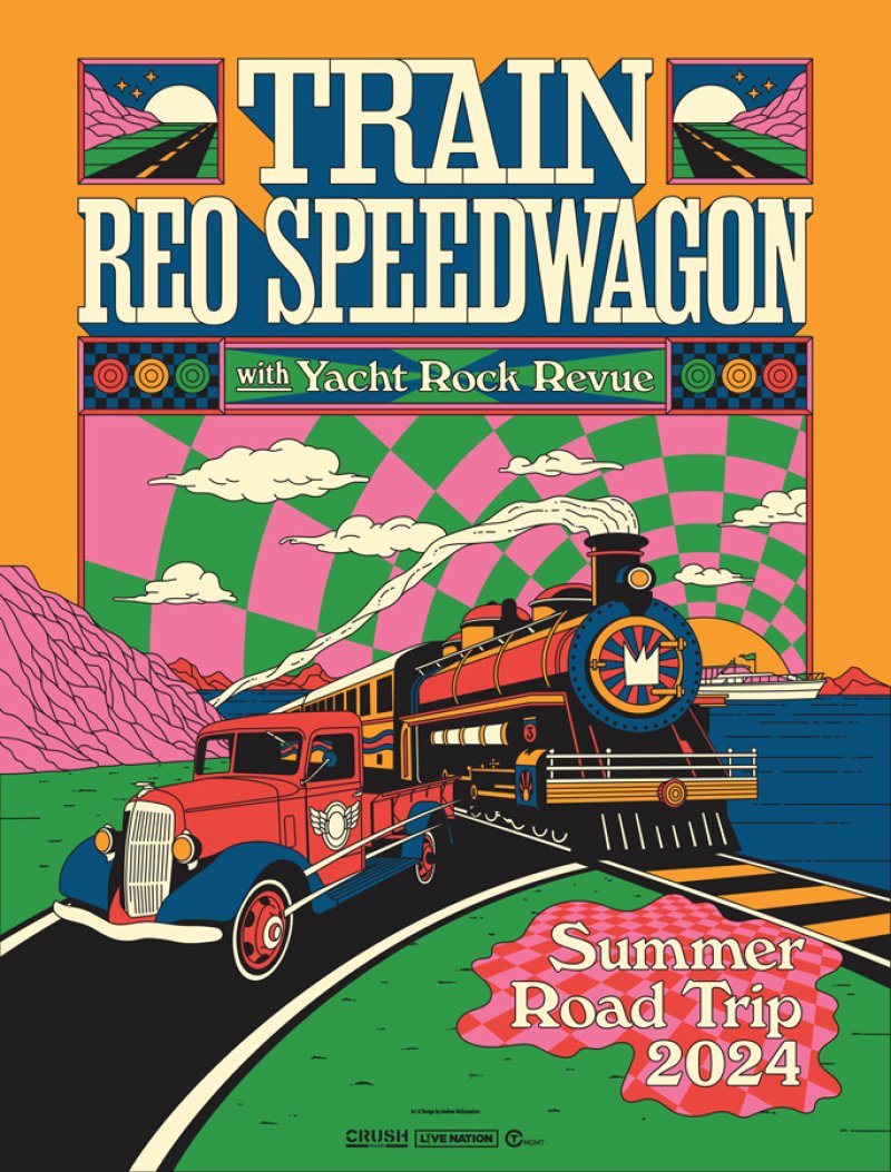 REO Speedwagon and Train hit the road for a 44-city tour that lands at SPAC on July 23.