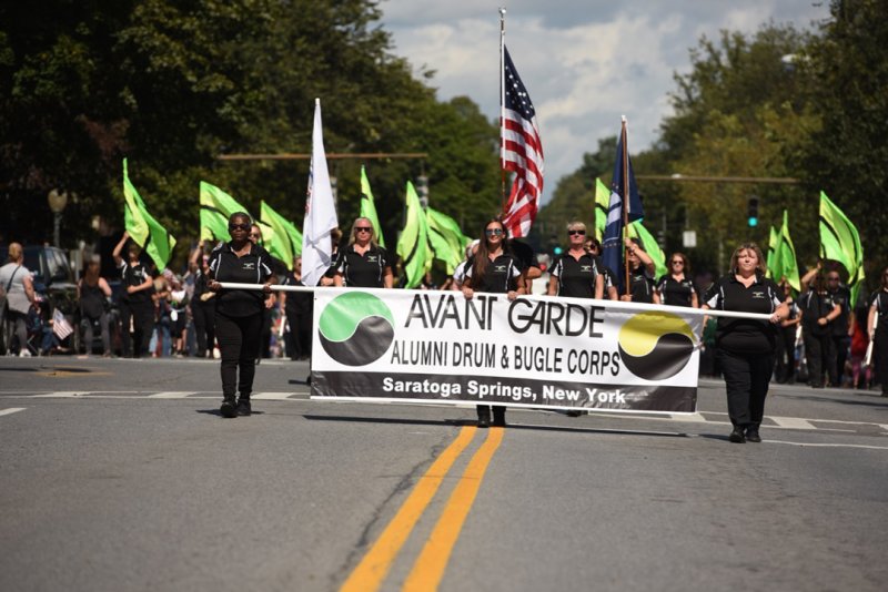 The Avant Garde Alumni Drum and Bugle Corps Colorguard in concert on Sept. 11, 2021. Photo provided. 