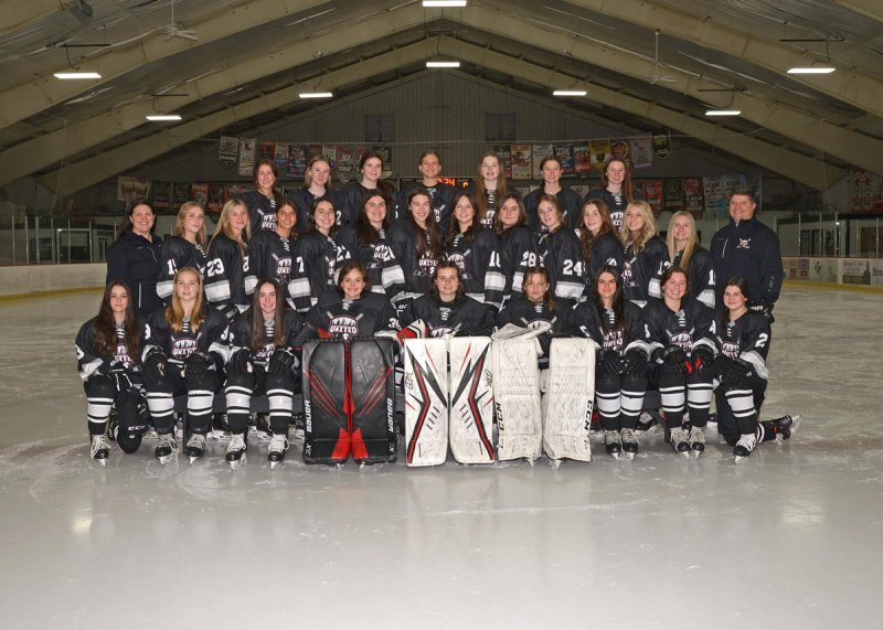 Adirondack United girls hockey team.  Photo via ADK United Varsity Girls Ice Hockey Team Facebook page.