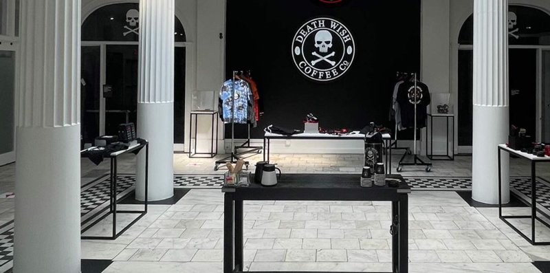 The Death Wish Coffee Company opens its first retail shop on Broadway. Photo: deathwishcoffee.com. 