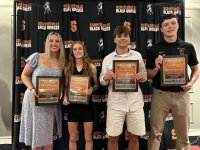 From left to right – Sophia Wahl, Keira Rogan, Lukas Sherman, and Martin Flanders Jr. pose with their awards. Photo via the Schuylerville School District website.