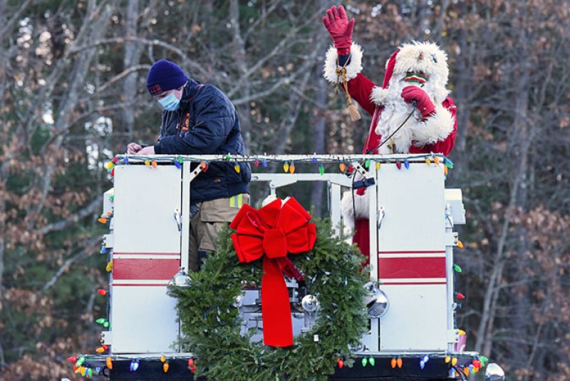Santa will be visiting your neighborhoods on a King’s fire truck again this year. Photo provided.