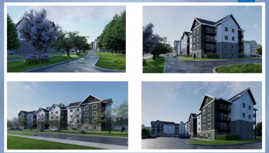 Rendering of potential 200-unit housing project at Crescent Ave. and Jefferson St., submitted to the city October 2022