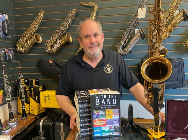 Billy Cole, inside Cole’s Woodwind Shop on Phila Street on  May 12, 2021. Photo by Thomas Dimopoulos.