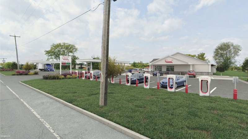 Tesla Supercharging Stations coming to Glenmont. Photo provided by Stewart’s Shops.