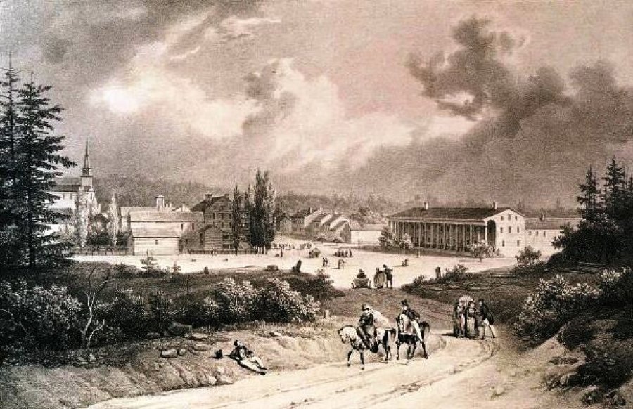 Early Image of Saratoga Springs and Congress Hall. Image provided.