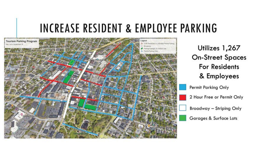  Tourism Parking Plan for Saratoga Springs, as presented to the city Council on Dec. 19. 