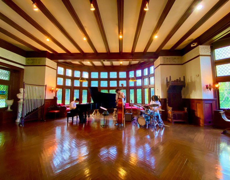 Live music provided by the Jones Margono Trio in the Music Room at Yaddo,  where Aaron Copland notably led performances during the 1930s. Photo by Thomas Dimopoulos