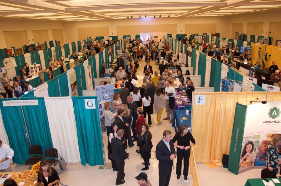 Exhibitors and attendees at a previous Business-to-Business Expo.  Photo provided by Saratoga County Chamber of Commerce.