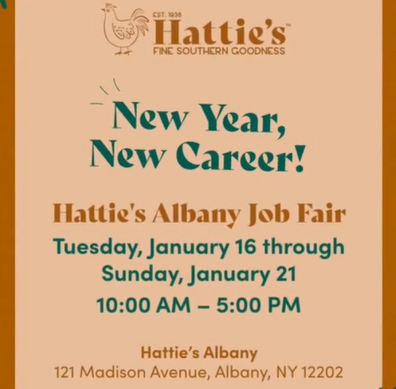 Hattie’s job fair flier image via the company’s Facebook page.