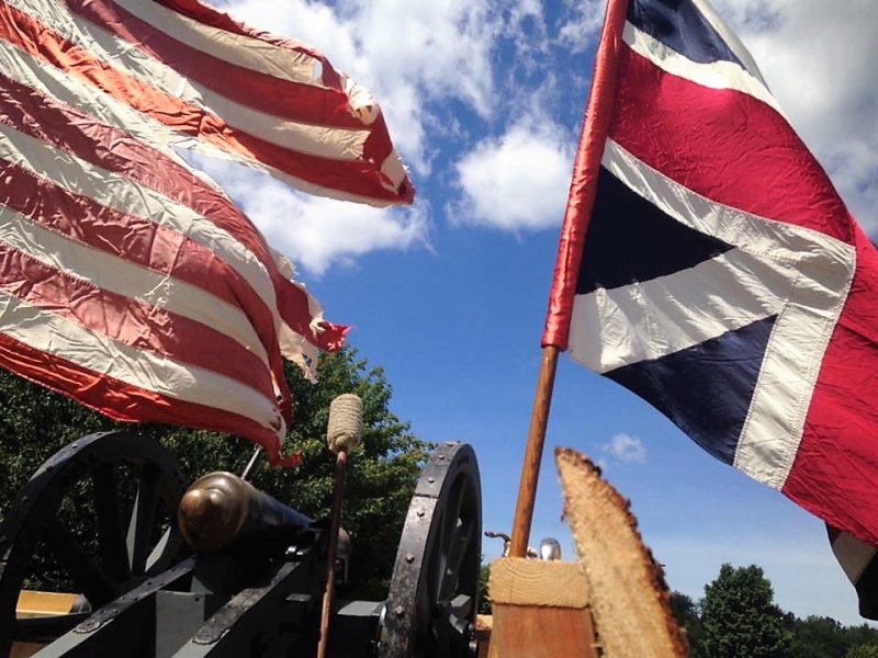 Flags and cannons for the Turning Point Parade in 2019. The parade returns to the village of Schuylerville this year. Photo by Thomas Dimopoulos.