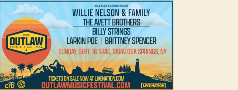 Willie Nelson’s Outlaw Music Festival comes to Saratoga Springs on Sept. 18. 