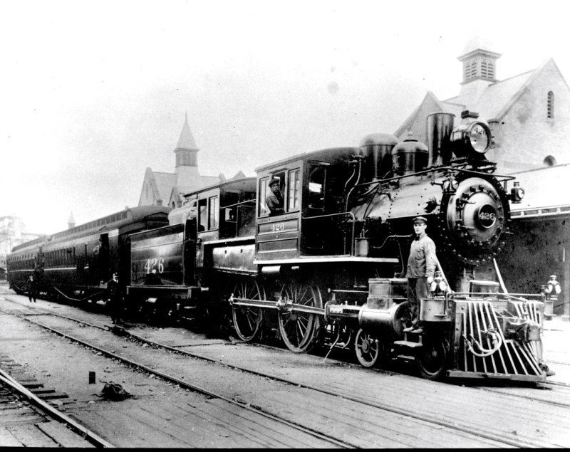 Engine 426 in Saratoga Springs Station. Photo from the  George S. Bolster Collection at Saratoga Springs History Museum.