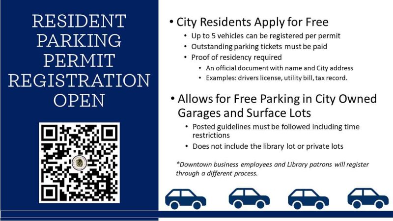 Parking Permits are available to city residents as part of the new summer parking plan. This particular part of the program specifically refers to city-owned parking garages and surface lots.