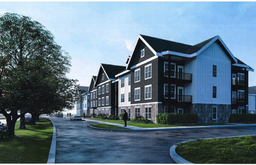 Rendering of potential 200-unit housing project at Crescent Ave. and Jefferson St.