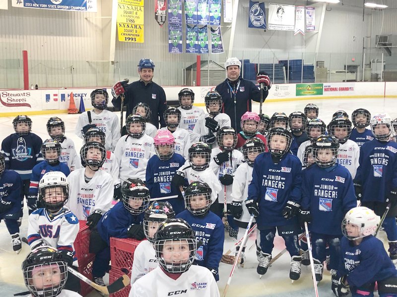 Saratoga Youth Hockey with NY Rangers Adam Graves, &#039;94 Stanley Cup winner. Photo provided. 