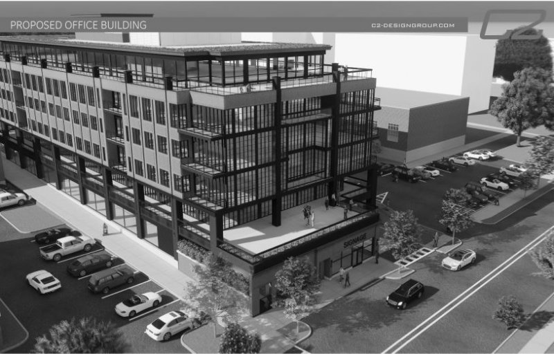 The construction of a new office building is proposed at 269 Broadway. Image provided.