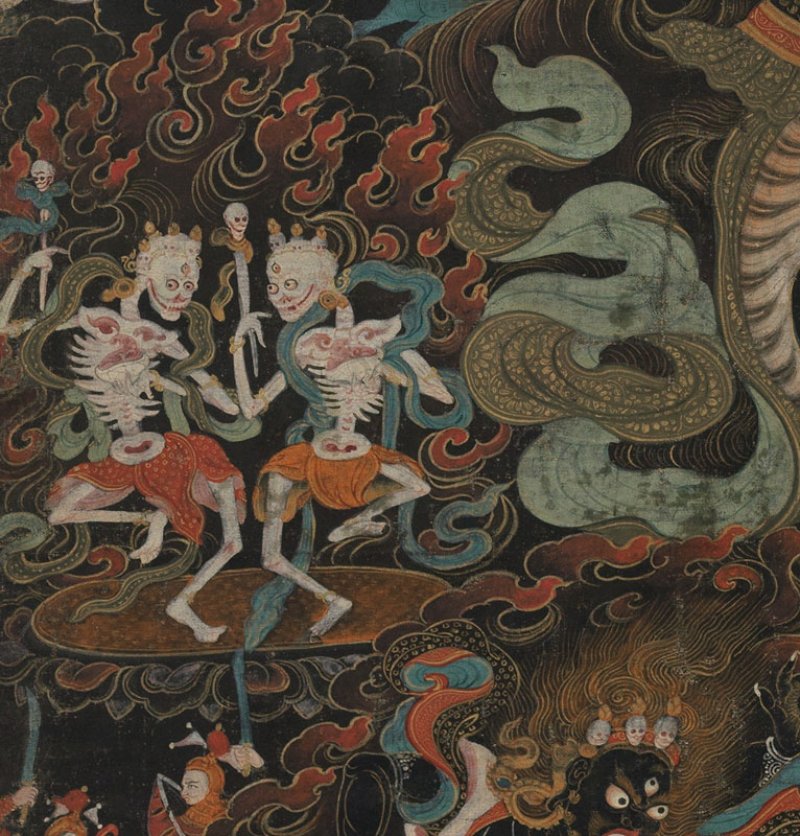 Unrecorded Tibetan artist, King Songtsen Gampo, 18th century, distemper on cloth, 58 ¼ x 32 ¾ inches, The Jack Shear Collection of Himalayan Art. 